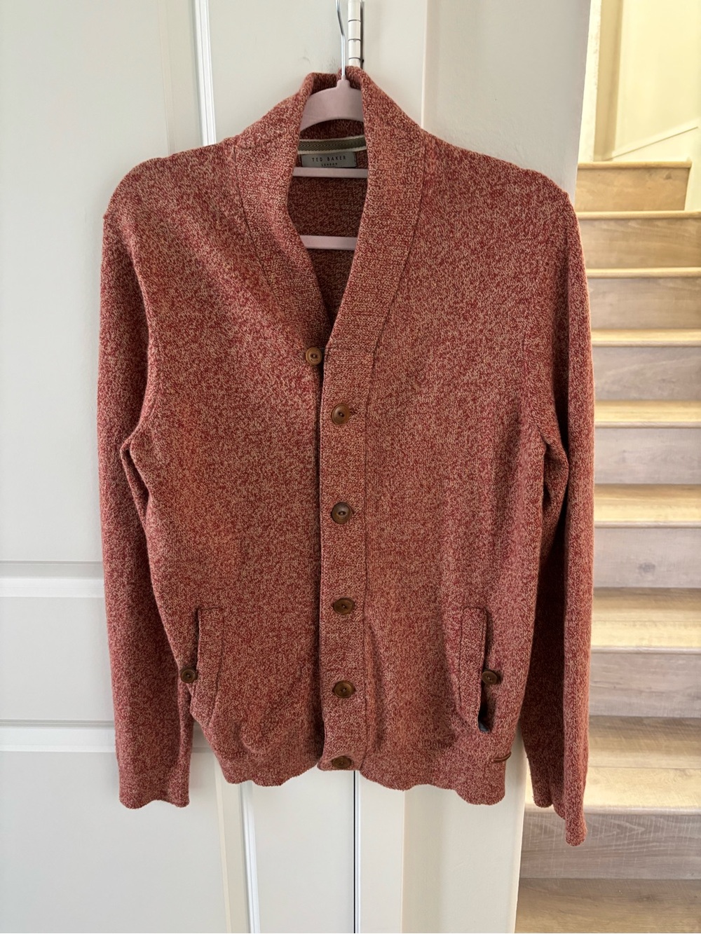 TED BAKER Red/Rust Button Front Cardigan Sweater - Picture 2 of 12